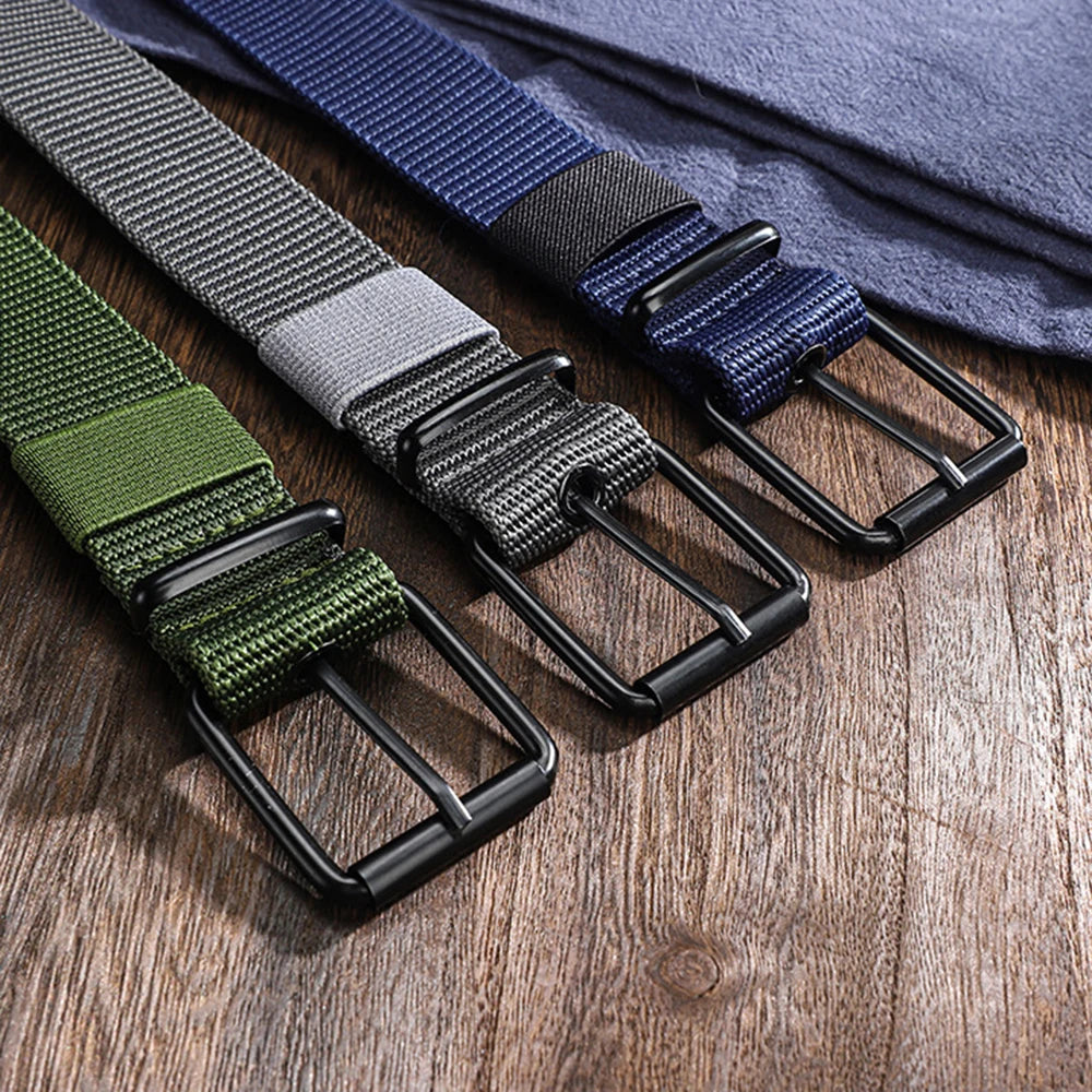 Pin Buckle Nylon Belt for Mens Outdoor Work Military Tactical Hunting High Quality Jeans Strap Canvas Casual Fashion Waistband