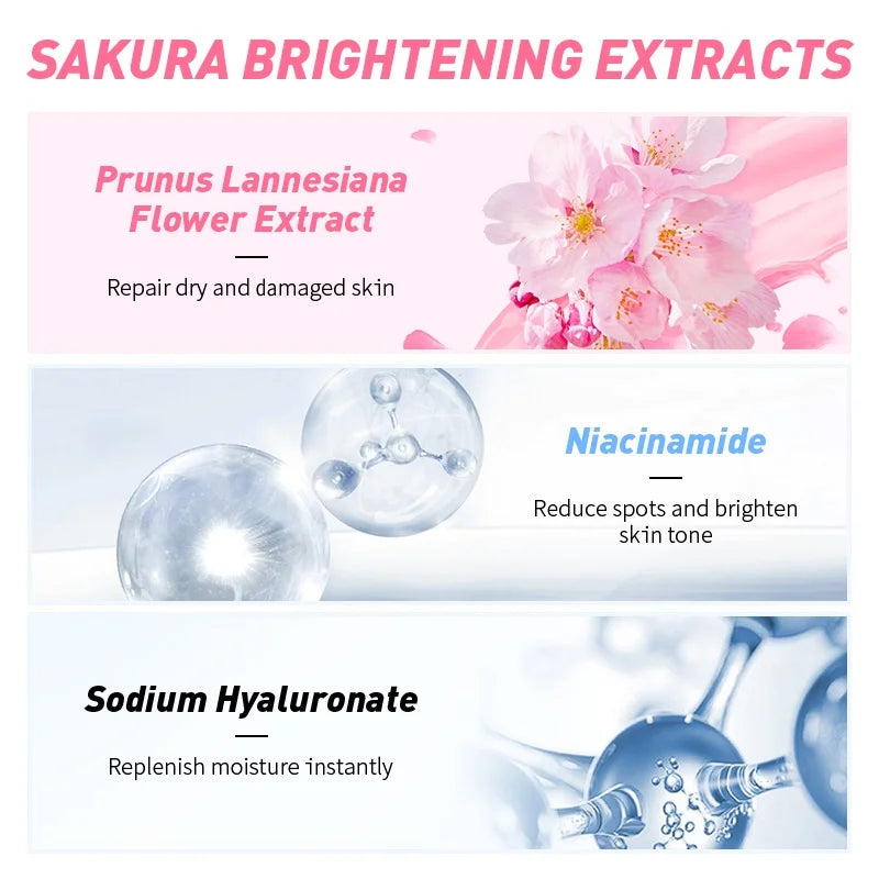 LAIKOU Sakura Face Toner Cherry Blossoms Nourishing Reduce Spots Rejuvenating Firming 100ml