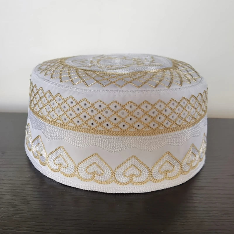Muslim Prayer Hat Men Bonnet Islamic Jewish Cap Arabic Embroidery Beanie Chapeau Musulman Headwear