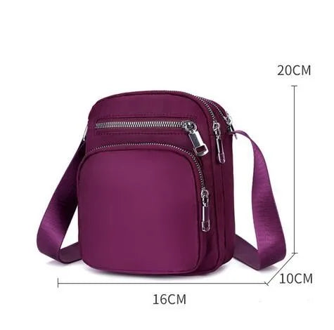 Casual Small Women's Shoulder Bag Multifunctional Coin Purse Wallet Nylon Waterproof Messenger Bag Mobile Phone Crossbody Bags