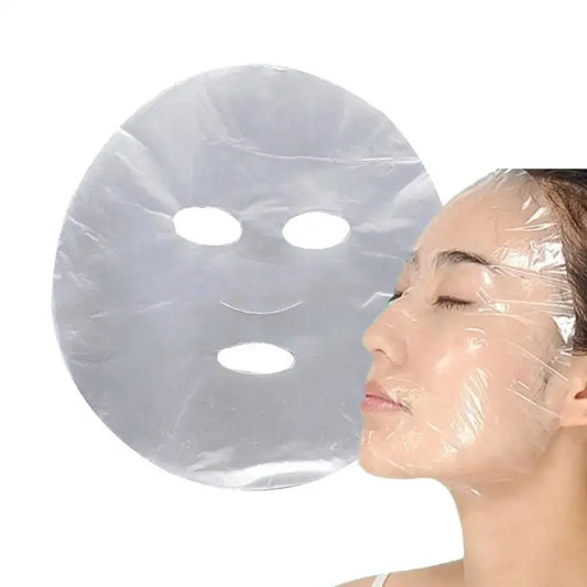 Disposable Face Plastic Film Full Face Cleaner Mask Neck Stickers Paper Transparent PE Masks Wrap Facial Beauty Healthy Tool