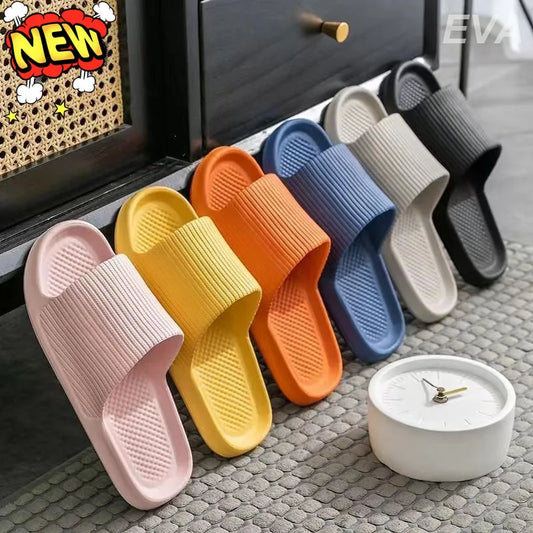 New hot Fashion Men's Women's Slippers EVA Soft Sole Light Comfortable Sandals Bathroom Anti-Slip Slippers Beach Flip-Flops
