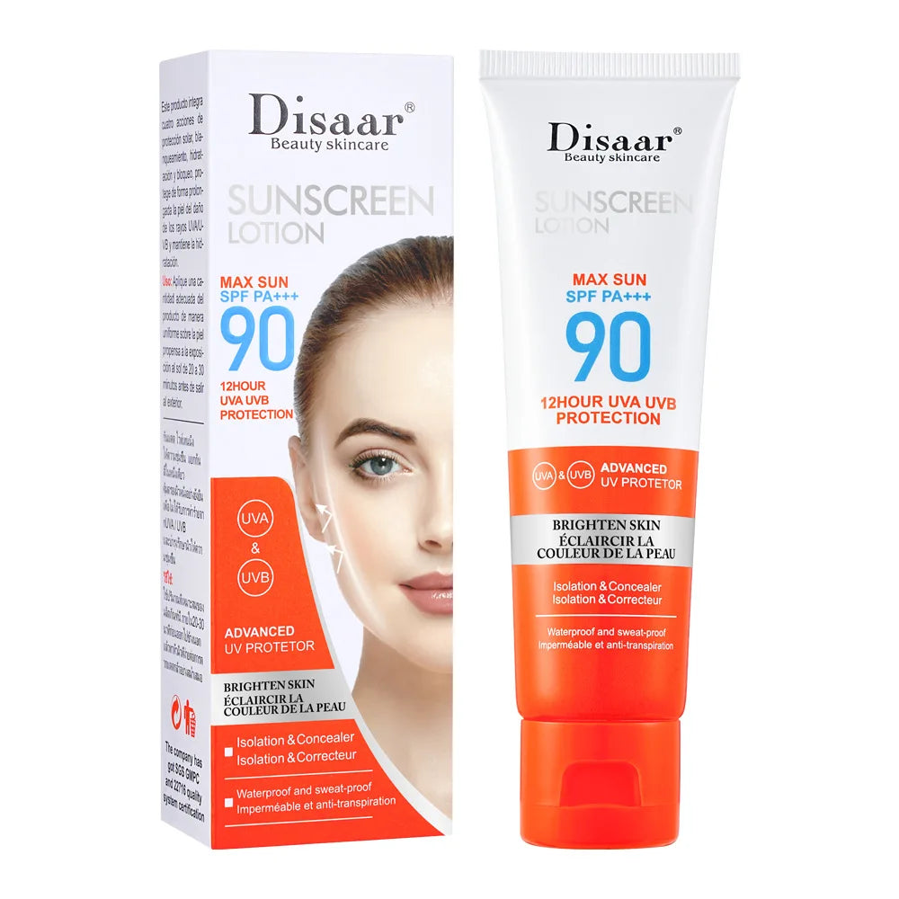 Disaar SPF 90 Sunscreen Long Lasting UV Protector Sunblock Moisturizing Skin Protective Cream 50ml