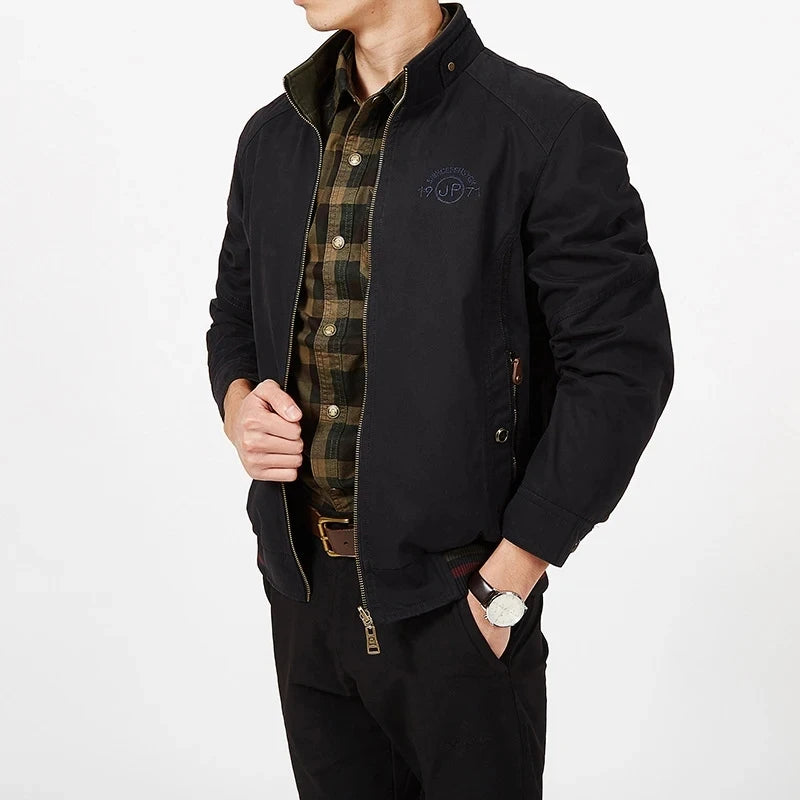 DIMUSI Autumn Men's Double-sided Military Jacket Casual Man Cotton Business Coats Fashion Men Multi-pocket Jackets Clothing 8XL