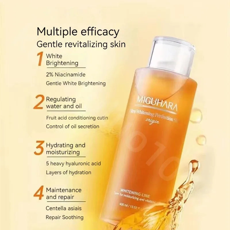 MIGUHARA Repair Skin Redness Toner Improves Dark Yellow Skin Whitening Brightening Moisturizing Regulating Water Oil 400ml