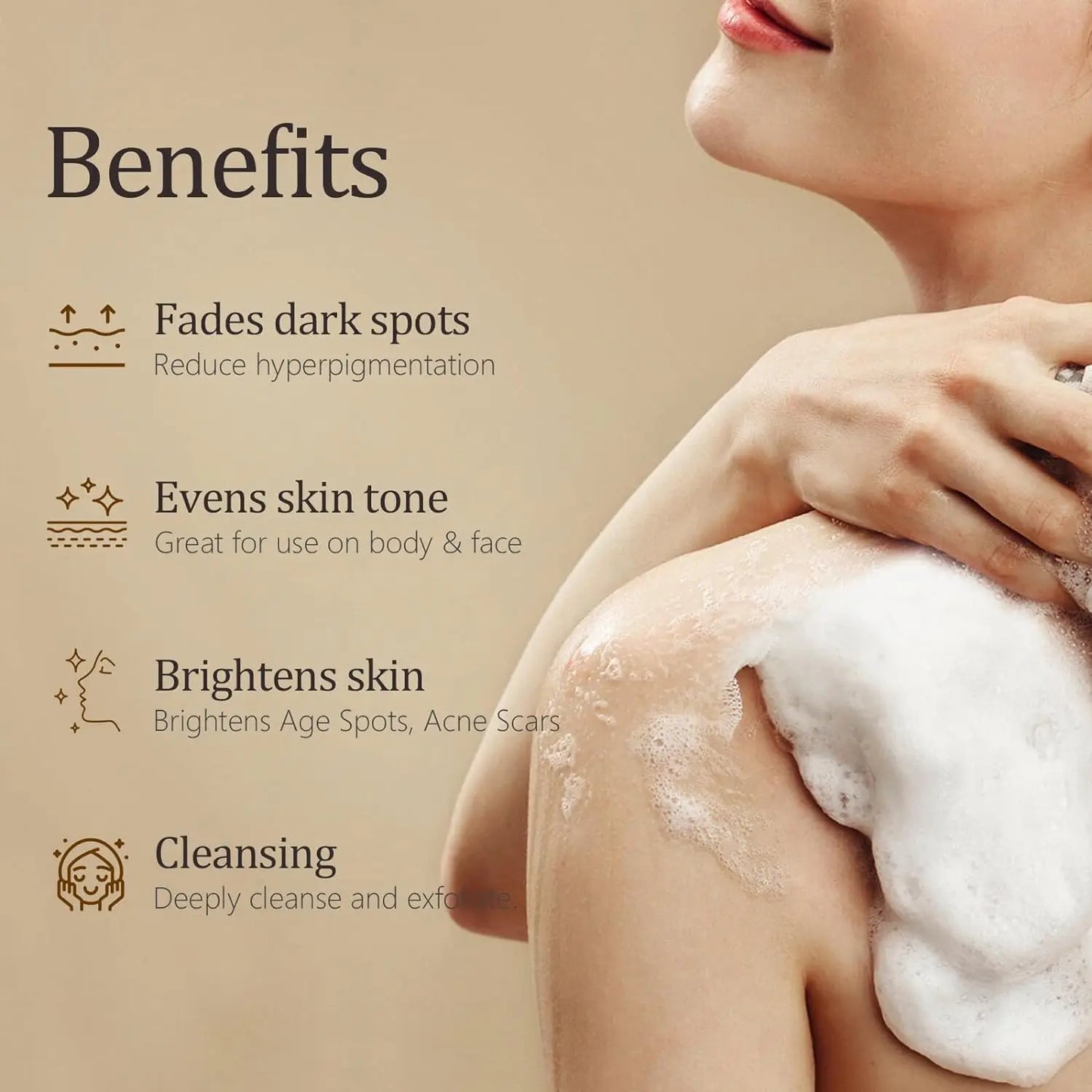 Turmeric Kojic Acid Glow Soap Dark Spot Acne Removal Even Skin Tone Mositen Smooth Skin Deep Cleansing Handmade Soap