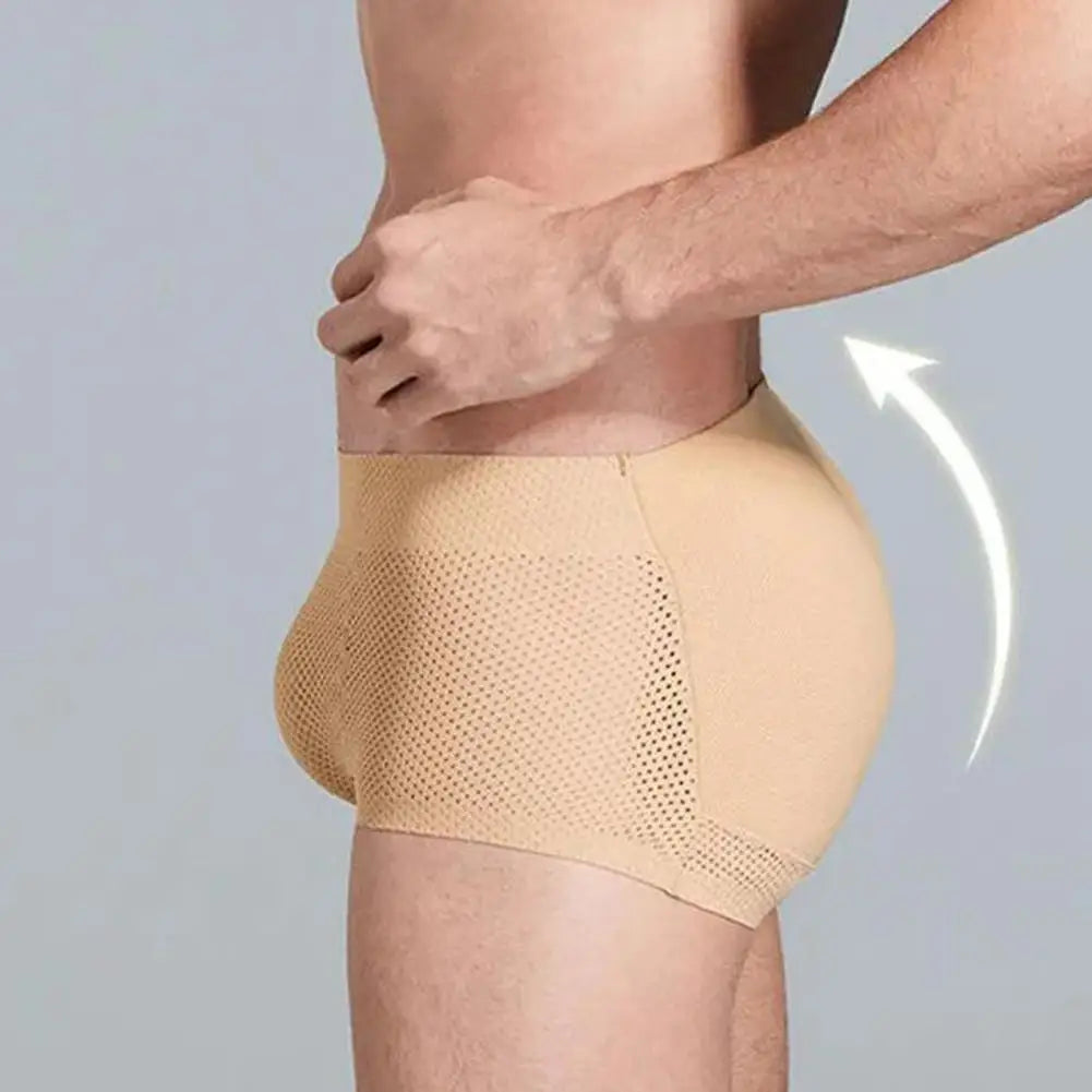 Butt Lift Shaper Shorts Panties Breathable Men's Butt Lift Shaper Seamless Underpants with Hip Pad Shorts Enhance Curves
