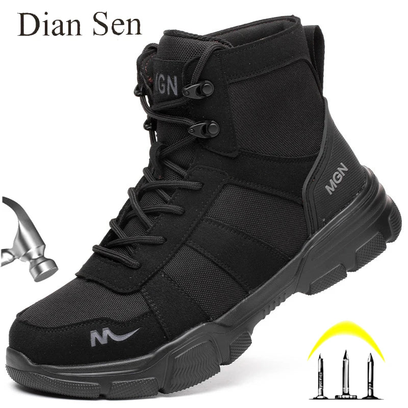 Work Boots Indestructible Safety Shoes Men Steel Toe Shoes Puncture-Proof Sneakers Male Footwear Shoes Women Non Slip Work Shoes
