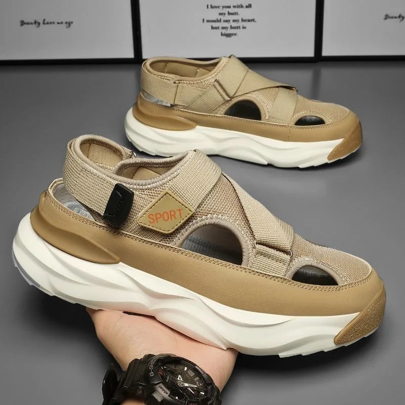 Fashion Designer Men's Sandals Breathable Casual Shoes for Men Outdoor Non Slip Beach Sandals 2024 New Male Platform Sandalias