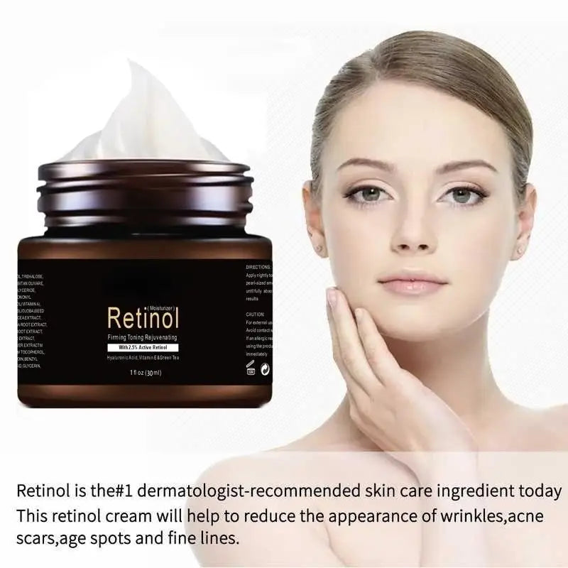 Retinol 2.5% Moisturizer Face Cream Vitamin E Collagen Retin Anti Aging Wrinkles Acne Hyaluronic Acid Green Tea Whitening Cream