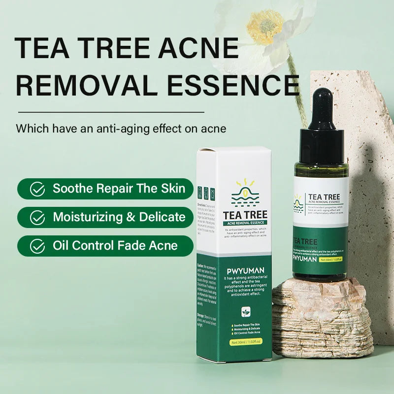 Tea Tree Acne Removal Serum Repair Acne Serum Oil Shrink Pore Remove Blackheads Facial Cleaning Fade Acne Marks Whitening