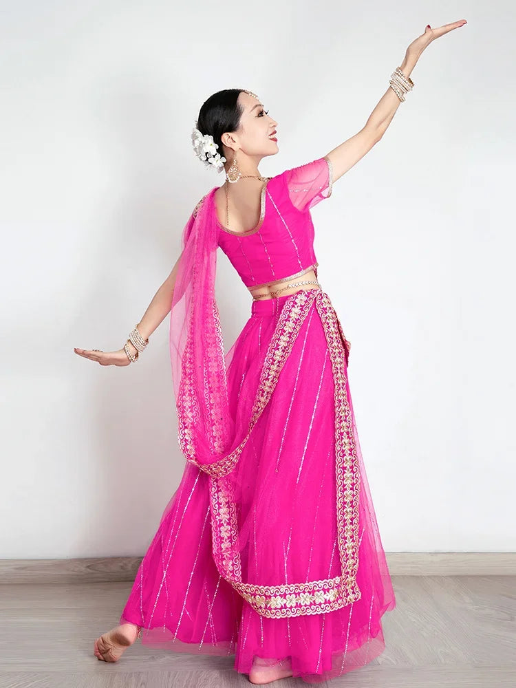 Traditional Indian Clothing Pakistani Sari Women's Elegant Dress Party Cosplay Dance Dress Stage Dress