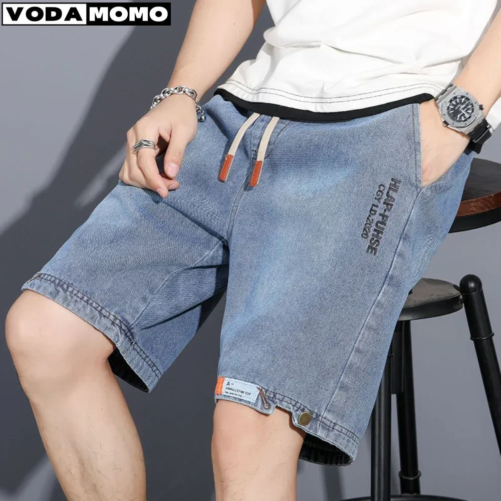 y2k Mens Loose Baggy Denim Short Men Jeans Fashion Streetwear Hip Hop Long Capri Cargo Shorts Pocket Male pantalones cortos