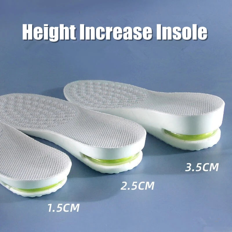 1Pair Height Increase Insole for Feet Comfort Plantar Fasciitis Shoes Insoles Men Women Sports Air Shock Absorbing Shoe Pads