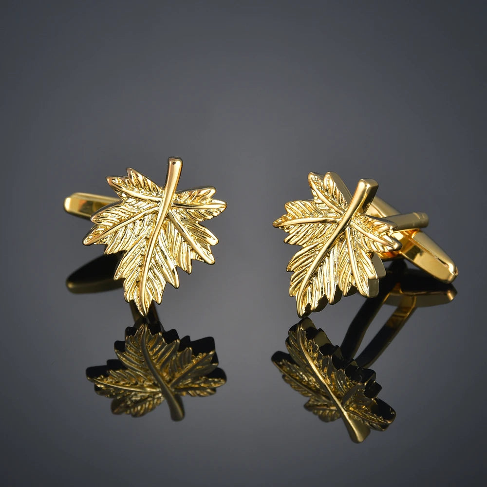 High Quality Gold Color Cufflinks Chinese Knot Maple Leaf Dear Square Music French Shirt Cuffs Suit Accessories Wedding Jewelry