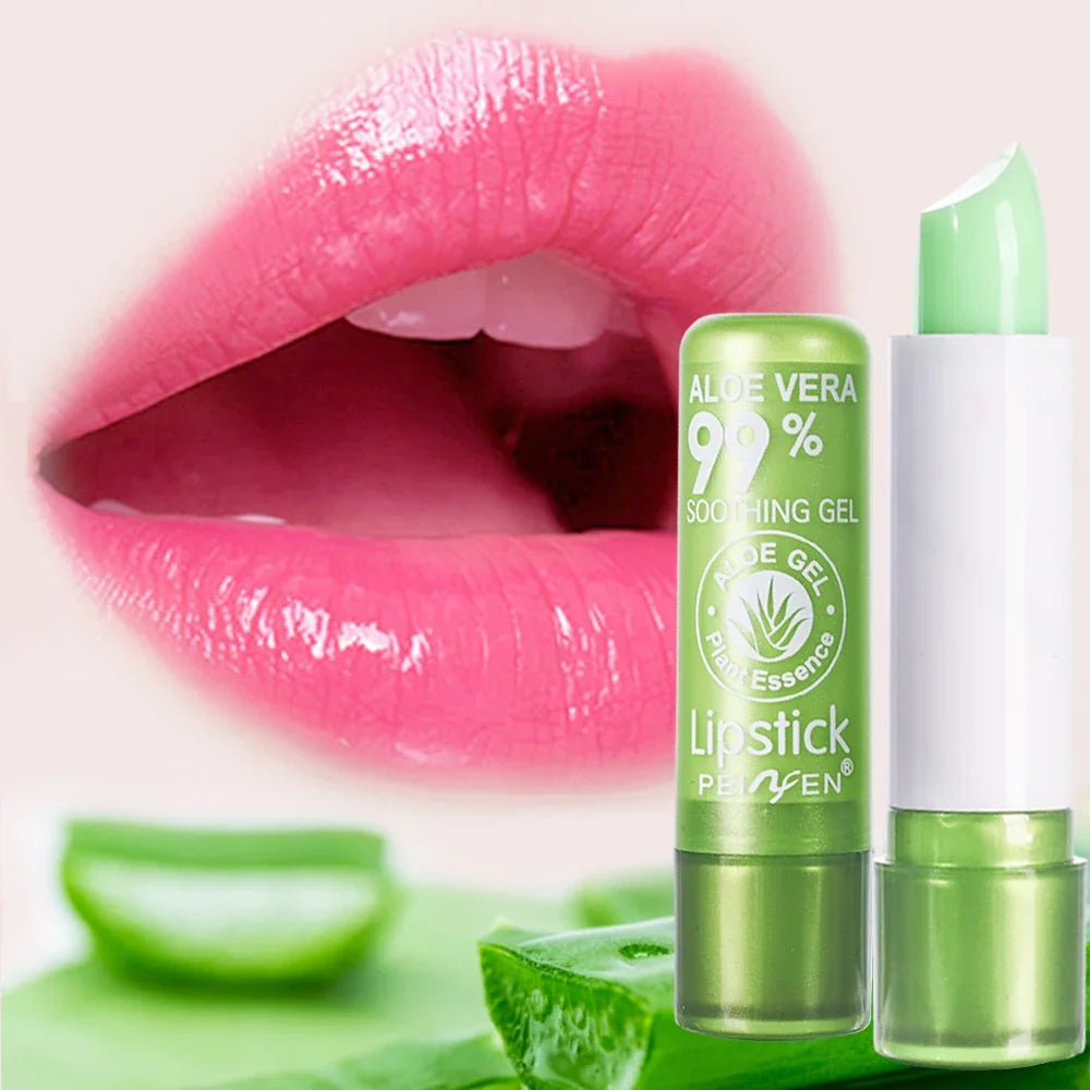 1pcs Waterproof Color Changing Lipstick  Long Lasting Not Easy To Fade Aloe Vera Lipstick Moisturizing Color Nourishing Lip Balm