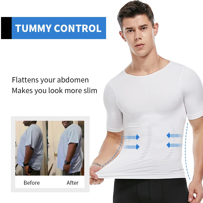 Men's Slimming Body Shapewear Posture Vest Tummy Abdomen Corrector Compression Body Modeling Fat Burner Chest Tummy Shirt Corset