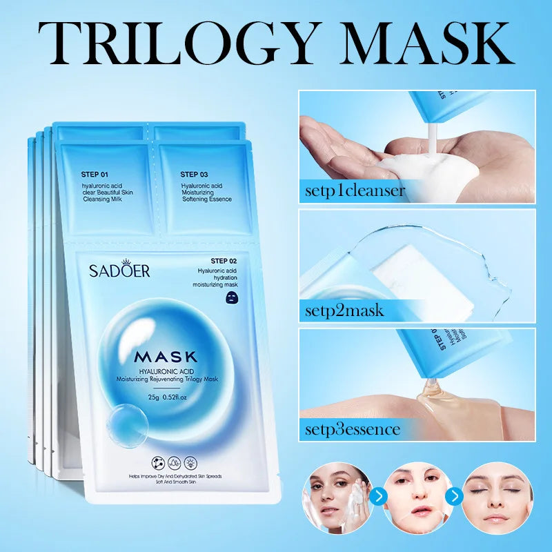 5/10/20pcs Hyaluronic Acid Hydrating Facial Mask Hydrating Shrinking Pores Sheet Face Masks Moisturizing Face Masks Skin Care