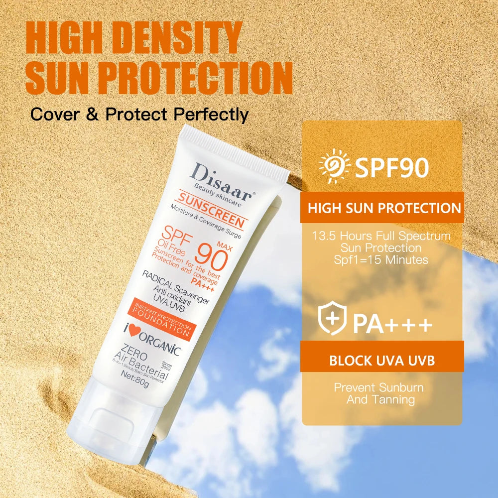 Disaar New 80g Sunscreen Cream Spf90 Body Protector Solar Lotion Original Facial protector solar para rostro