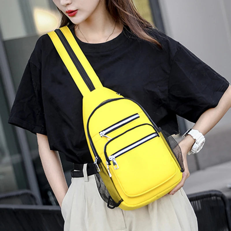 Fashion Yellow small crossbody bags for women messenger bags sling chest bag female mini travel sport shoulder bag pack