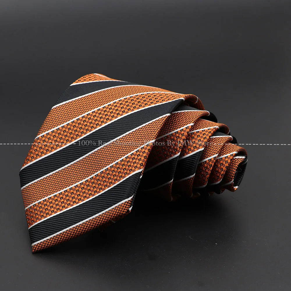 New Design Wedding Men Tie Brown Solid Striped Paisley Flower Neckties Men Business Dropshipping Groom Collar Accessories Gift