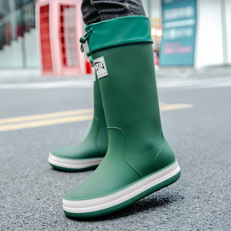 PARZIVAL High Top Men Women Rubber Boots Rain Shoes Couples Waterproof Galoshes Fishing Work Garden Rainboots Rubber Rain Shoes
