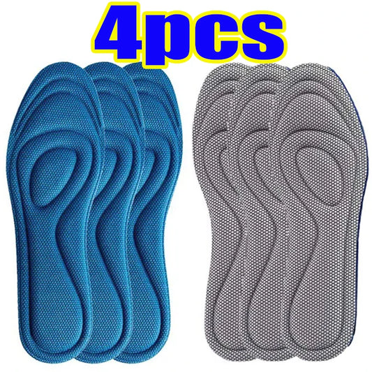 4pcs Memory Foam Orthopedic Insoles for Shoes Men Women Nano Antibacterial Deodorization Insole Sweat Absorption Running Cushion