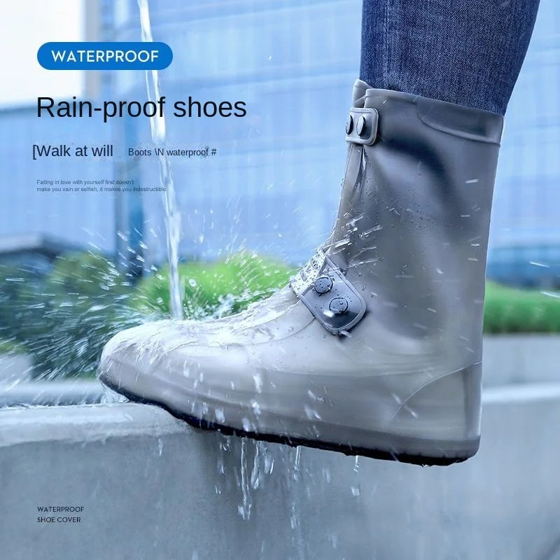 Rain Shoes Waterproof Rain Boots Cover Snow Anti Skid Thick Wear Resistant Silicone Rain Shoes Cover Men Women High Water Shoes
