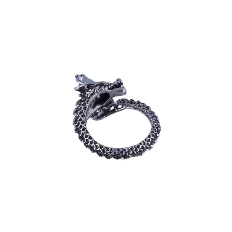 Vintage Dragon Adjustable Rings for Men Retro Gothic Animal Finger Opening Ring Punk Hiphop Party Fashion Jewelry Accessories