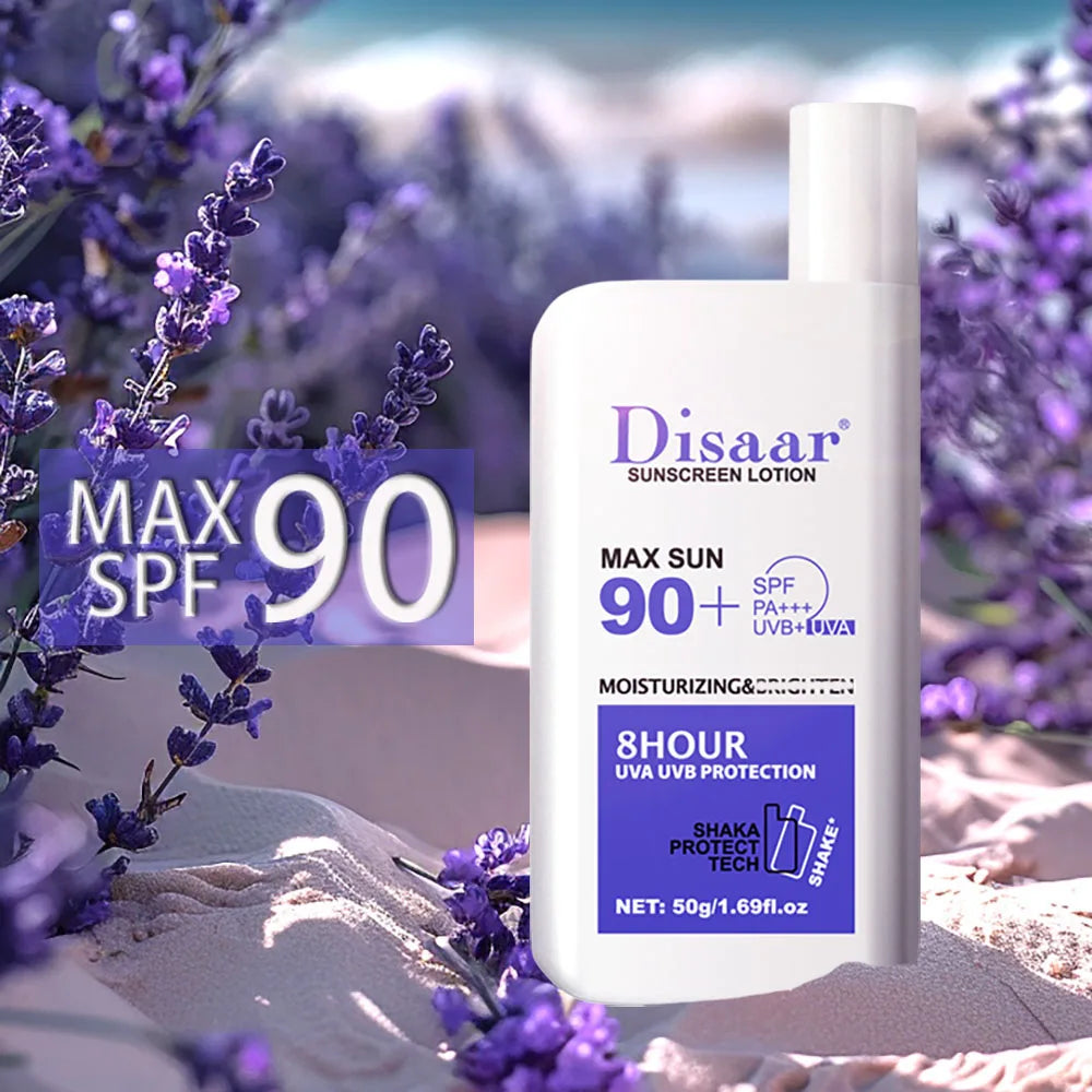 Disaar SPF 90 Sunscreen Lotion 50g Long Lasting Protection Sun Cream  Moisturizing Portable Sunblock