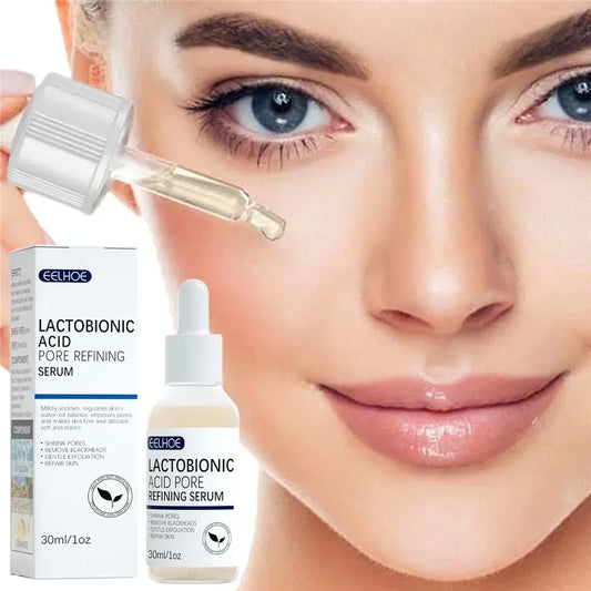EELHOE Lactobionic Acid Pore Shrink Face Serum Skin Repair Clean Blackheads Acne Skin Care Lasting Moisturizing Korean Cosmetic