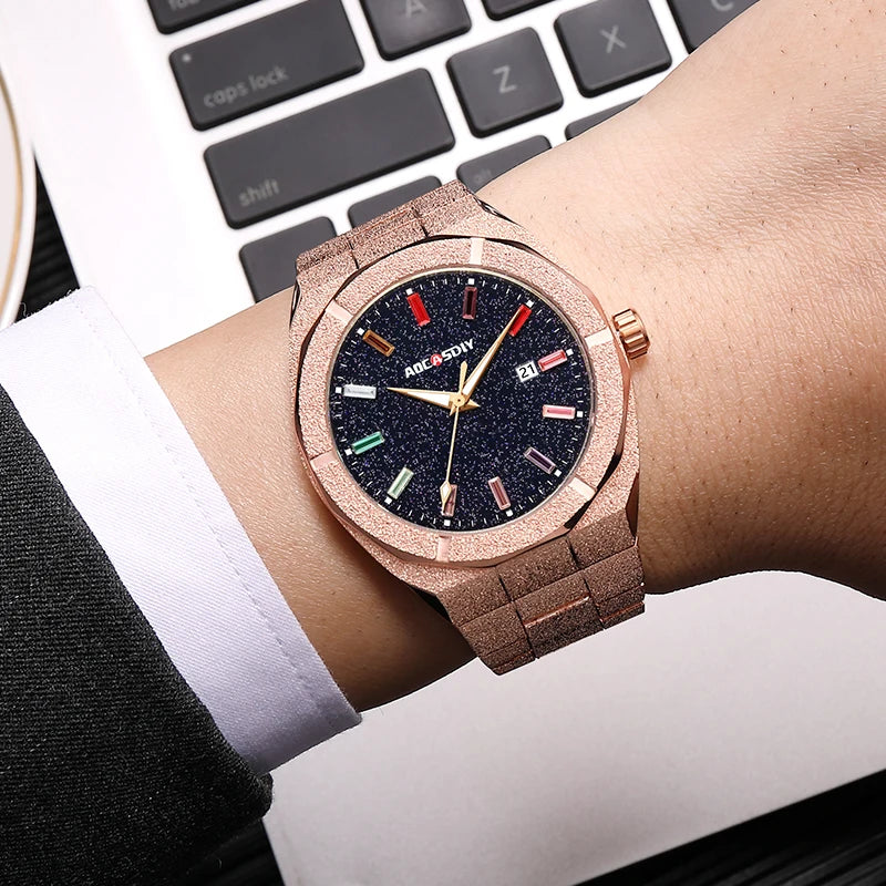 Luxury Business Men Watches Stainless Steel Quartz Wristwatches Auto Date Male Clock with Luminous Hands Relogio Masculino
