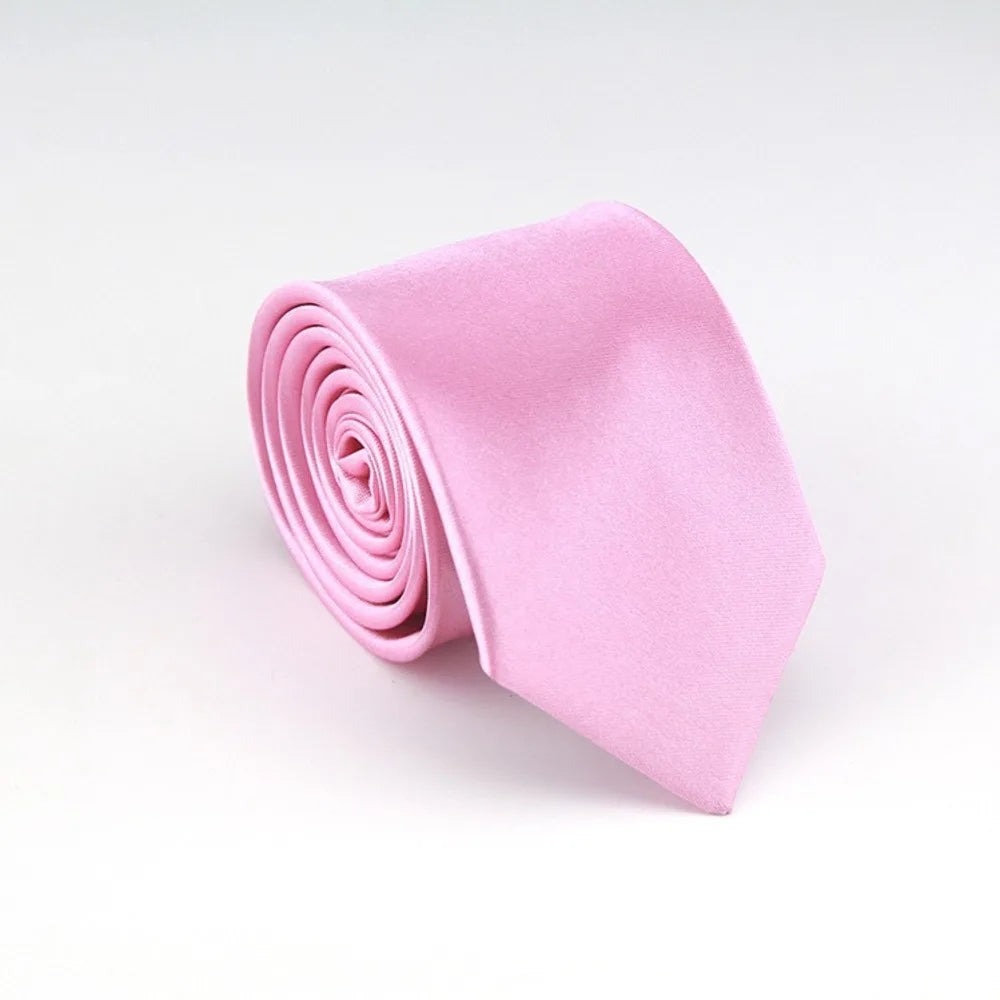 Solid Color Narrow 5cm Formal Neck Ties For Men Dress Suit Business Neckties Women Girls Black Gold Pink Casual Daily Neckwear