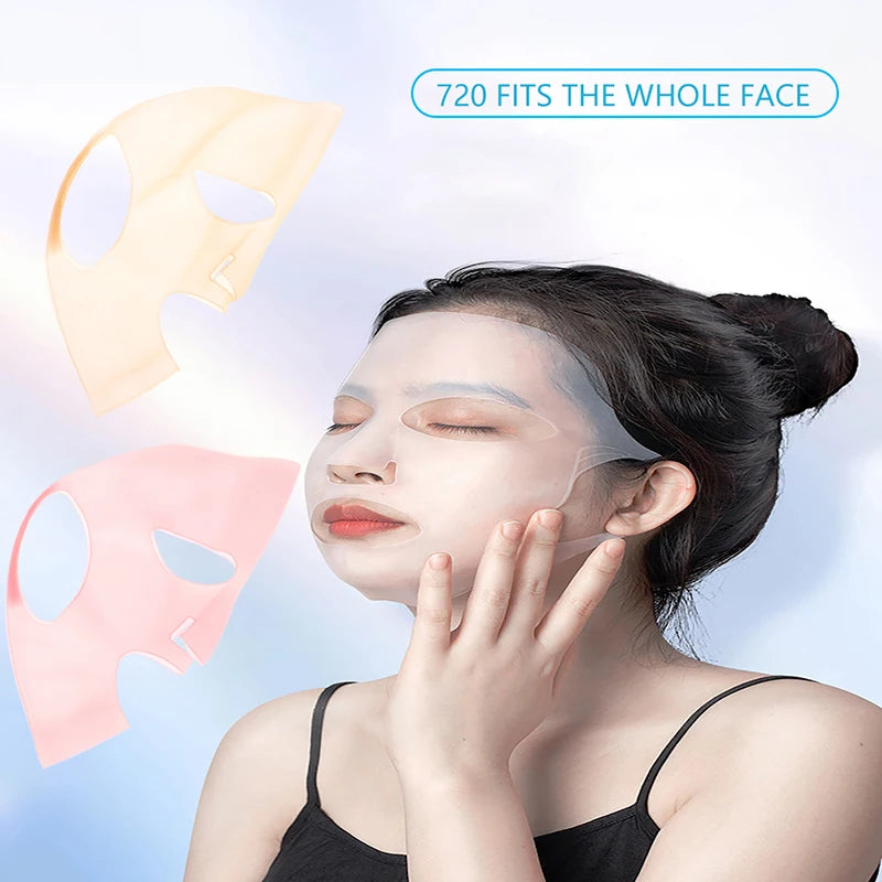 1PCS Reusable Silicone Mask Face Women Skin Care Tool Hanging Ear Face Mask Gel Sheet