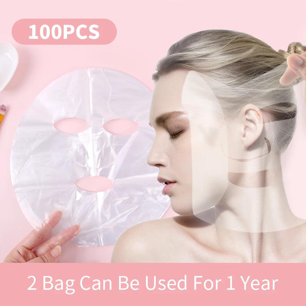 100PC Natural Disposable PE Full Face Cleaner Mask Paper Eye Stickers Nose Stickers Neck Stickers Face Mask Beauty Healthy Tools